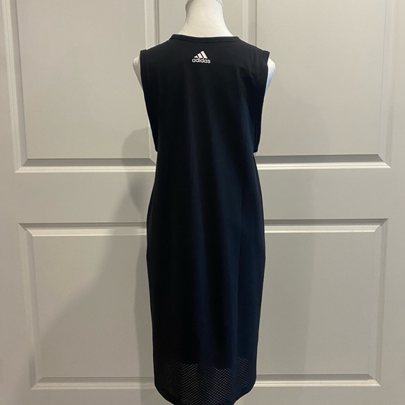 🤡BOGO🤡 NWOT Black ADIDAS Double Layer Logo’d Tank Dress - Womens M - Picture 8 of 14